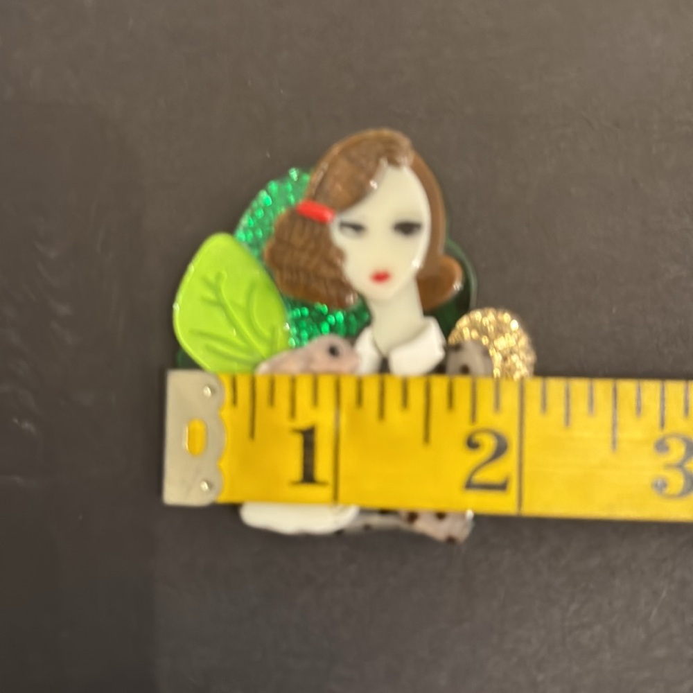 ๐๐SOLD 3D Layered Lady with Rabbit Brooch Pin - Picture 7 of 11